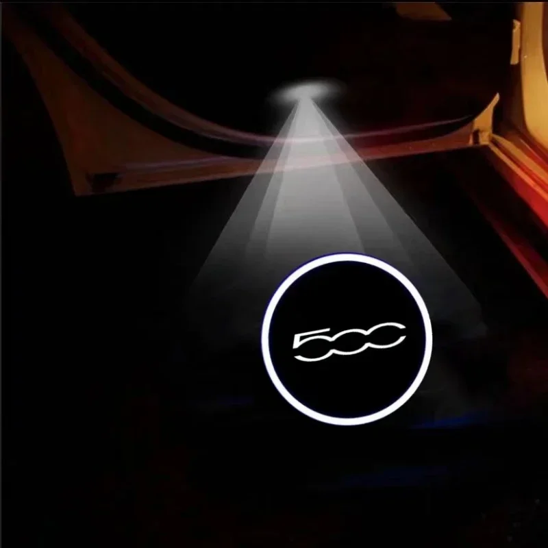 

LED Car Door Logo Warning Light Welcome Projector Lamp for Fiat 500x 500L Products Door Ghost Shadow Lamps Car Goods Decoration