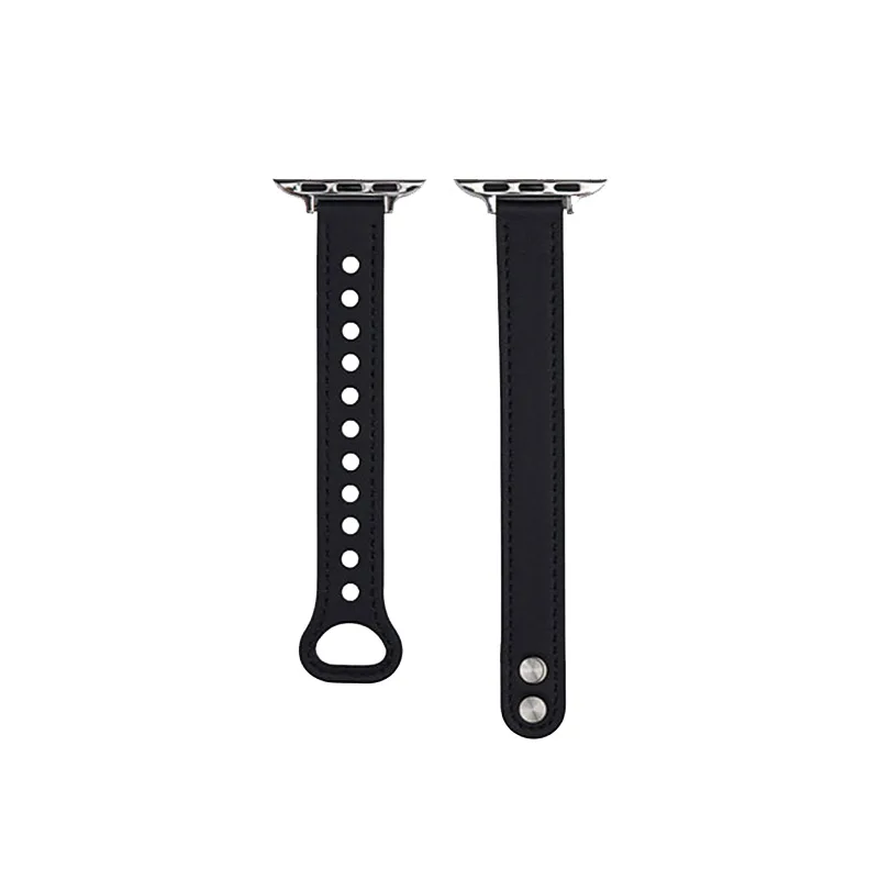 Slim Leather Strap For iWatch 49mm 38mm 40mm 42mm 44mm 41mm 45mm Women Thin Bracelet For Apple Watch Series Ultra 8 7 6 5 4 SE 3