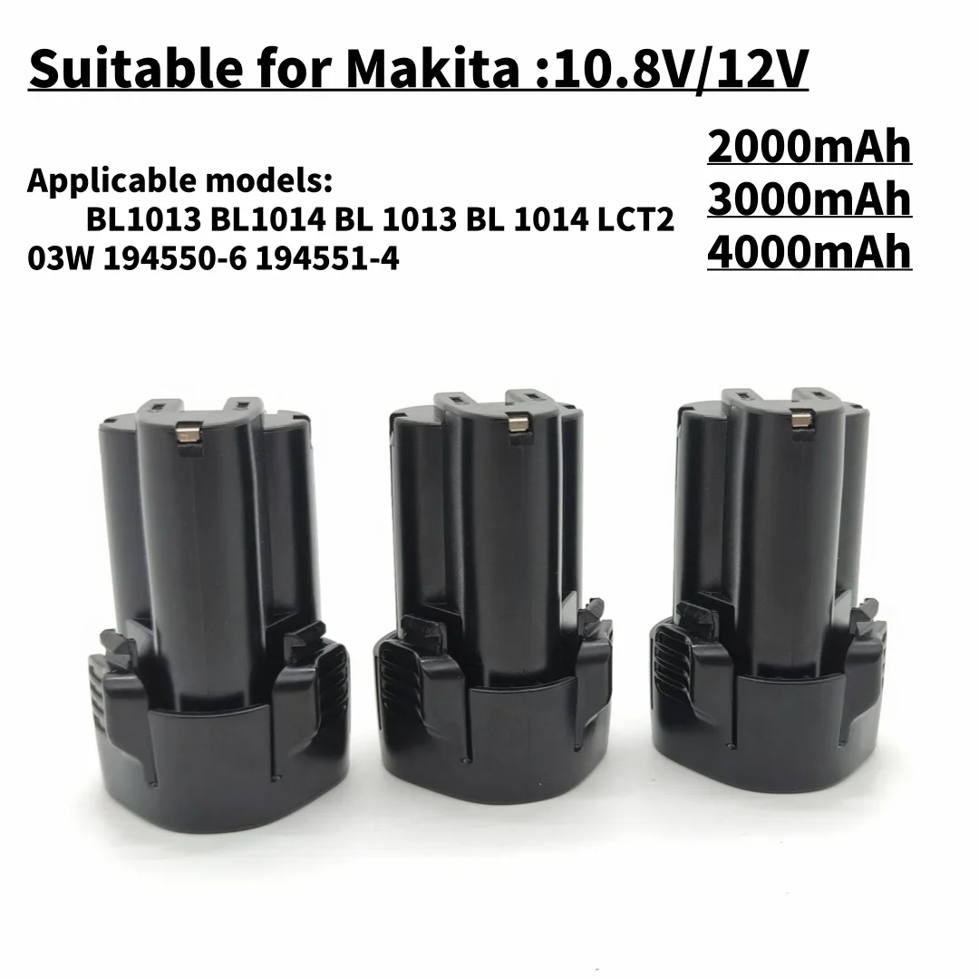 Premium 10,8 V/12 V 4,0 Ah Lithium-Ionen-Akku, geeignet für Makita BL1013, BL1014, BL1013, BL1014 Ersatzakku
