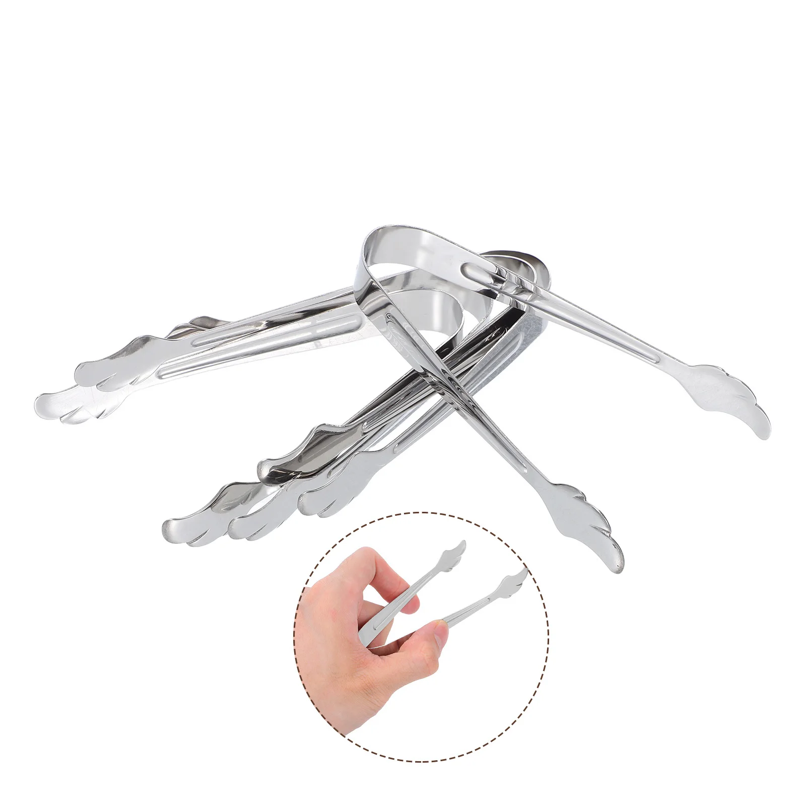 

5Pcs Stainless Steel Food Tongs Mini Serving Tongs Sugar Ice Cube Appetizer Clip Kitchen Party Stainless Steel Appetizer Tong