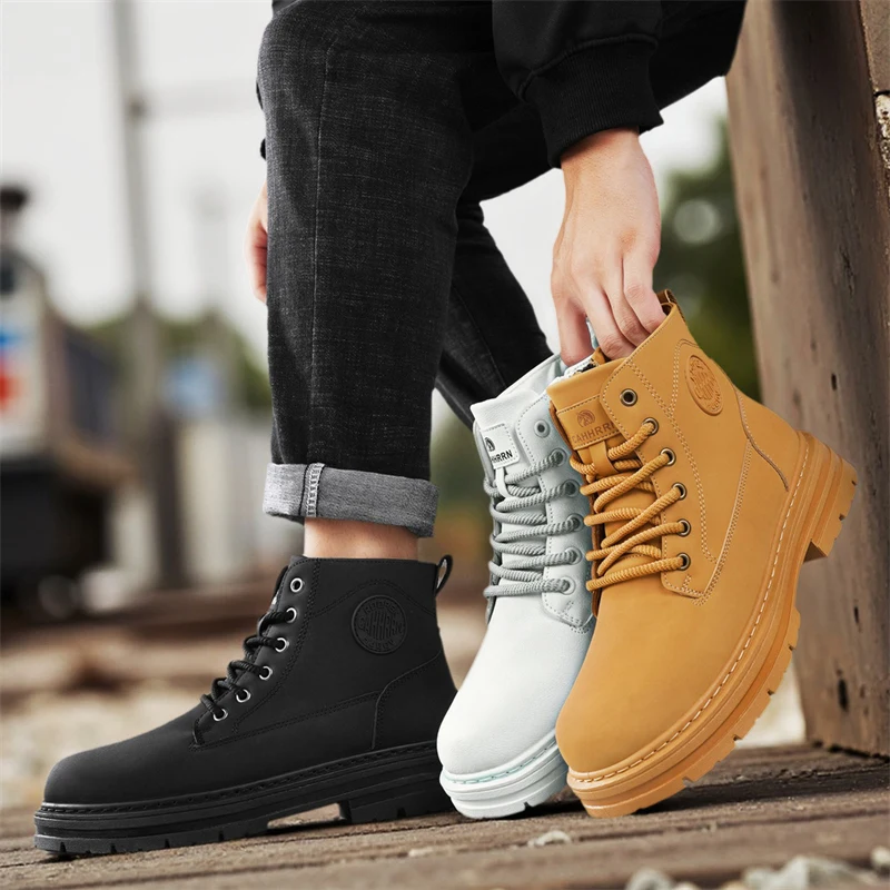 

Outdoor high-top boots, British-style work motorcycle shoes, versatile casual trendy shoes 0253