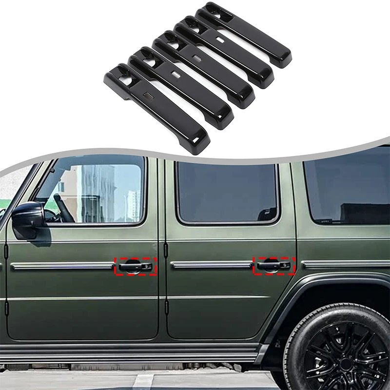 

ABS глянцевый черный для Mercedes-Benz G-Class W465 2025 + автомобильная ручка, декоративная наклейка, аксессуары для защиты автомобиля, 5 шт.