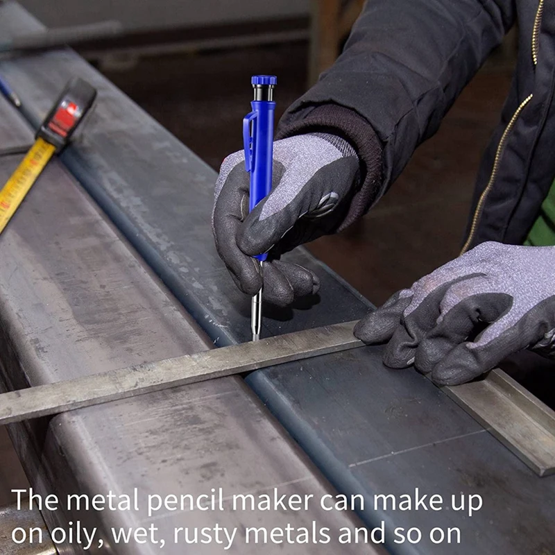 قلم لحام طويل الأنف مع 7 قطع 2.8 مم عبوات مبراة مدمجة، لبناء فولاذي لحام الأنابيب