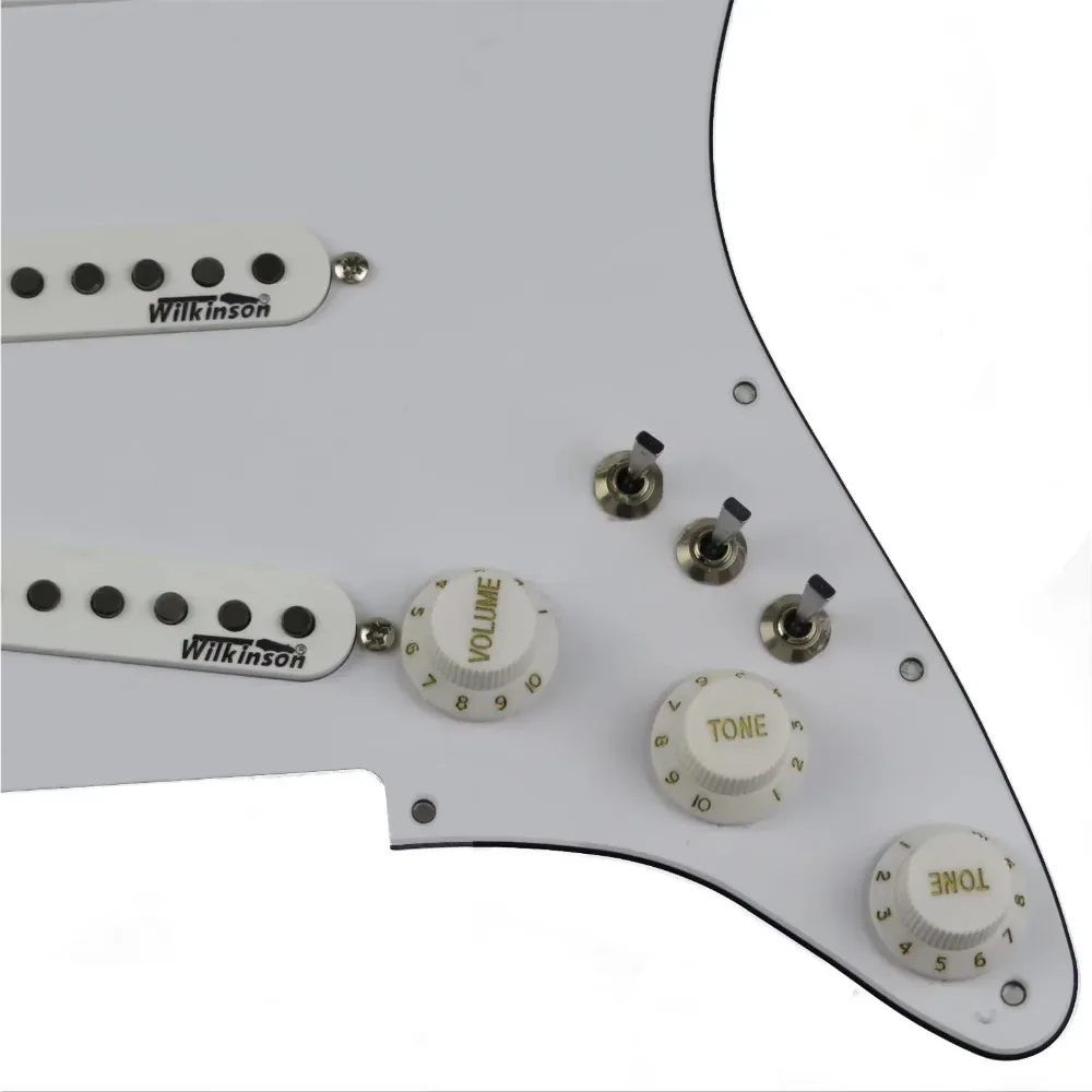 Shop Bo-Hong Store-Wilkinson SSS Ainico 5 pastillas de bobina única juego precableado tipo 7 vías golpeador completamente cargado para guitarra ST Guita