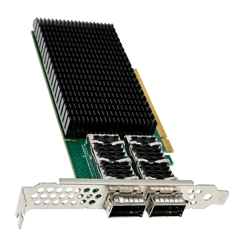 การ์ดเครือข่ายใยแก้วนำแสง PCIE พอร์ตคู่100ก. QSFP28 Mellanox ConnectX-5 RDMA อัจฉริยะ