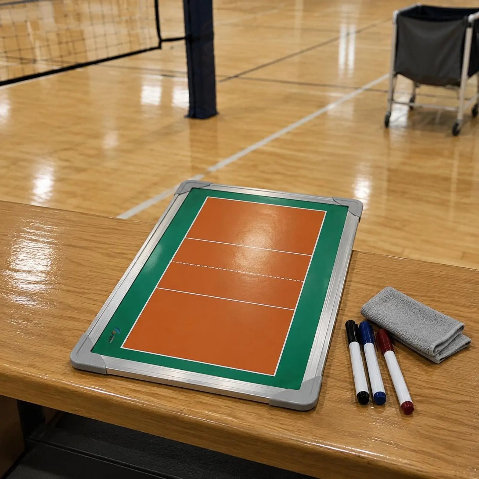 Volleyball Board Whiteboard Marker Adhesive Volleyball Board Exercise Tool Storage Bag Framed for Coaches, Game Planning