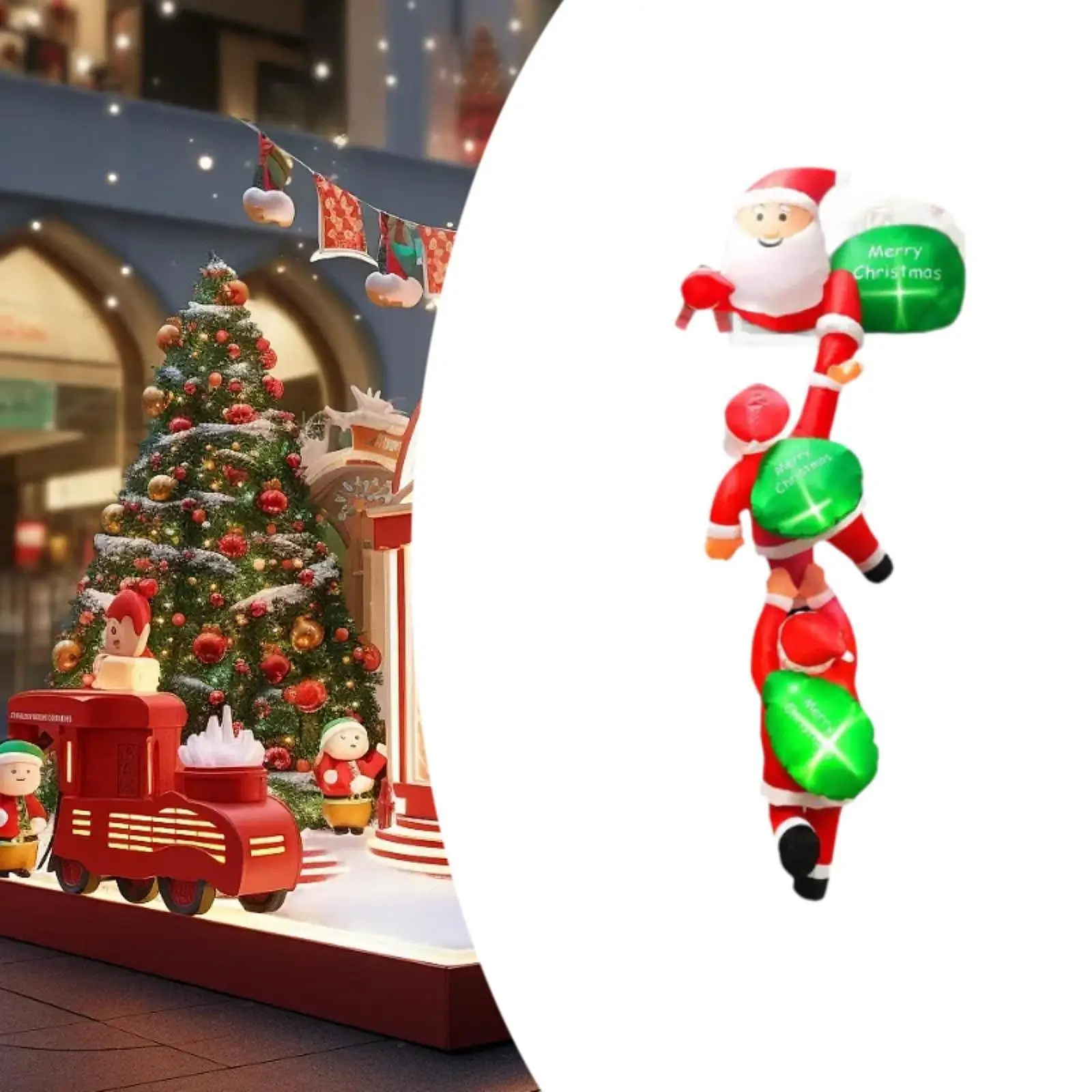 

Рождественский надувной Санта-Клаус для восхождения в саду, заднего двора, зимнего праздника