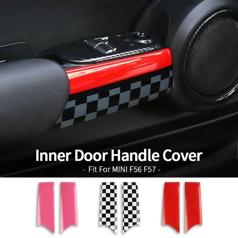 

2PCS For MINI Cooper F56 F57 Car Inner Door Handle Protecter Cover Sticker Auto Interior Decoration Shell Accessories