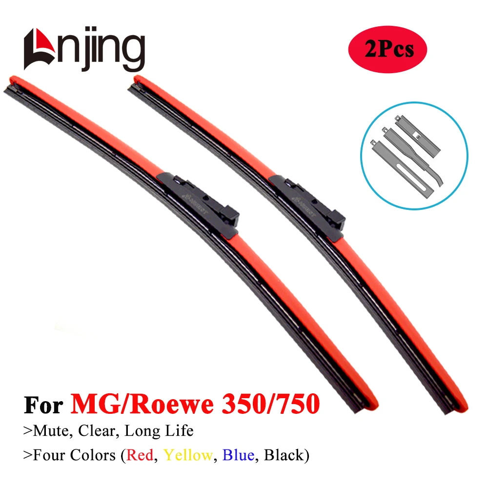 

LNJING Colorful Wiper Blades For MG Roewe 350 750 Sedan 2011 2012 2013 2014 2015 2016 2017 2018 2019 Car Accessories Red Brushes