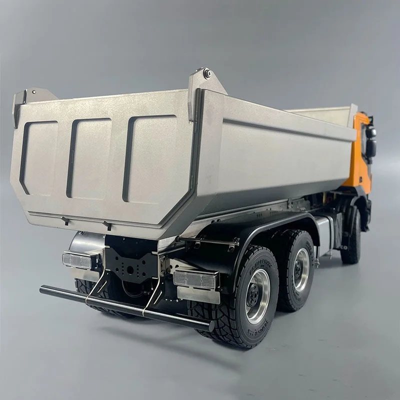 RC 1/14 6*6 U-Shaped Bucket Stainless Steel for Tamiya Hydraulic Excavator Loader Dump Truck for VOLVO Trailer Tipper DIY Parts