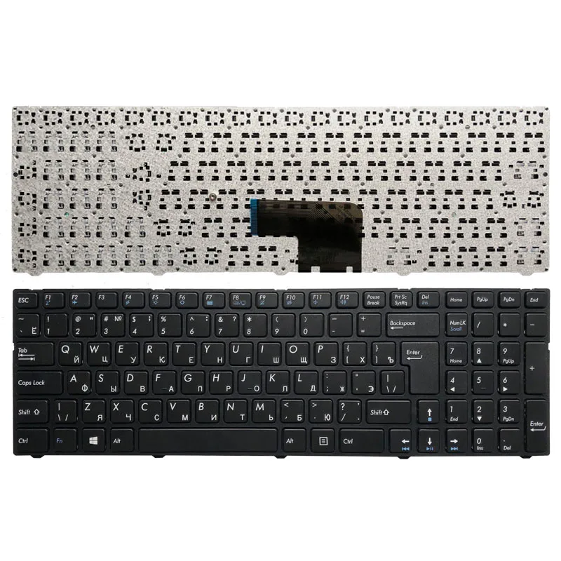 

Russian laptop Keyboard for Medion Akoya MSI E6237 E7416 P7627 P7628 E6239T P6643 P7631 MD 98873 black with frame