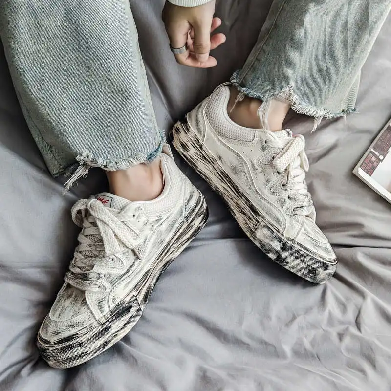 Зимние мужские баскетбольные кроссовки на плоском каблуке, массивные белые мужские теннисные туфли высшего качества, роскошная обувь, спортивные спортивные пирожки в предложениях