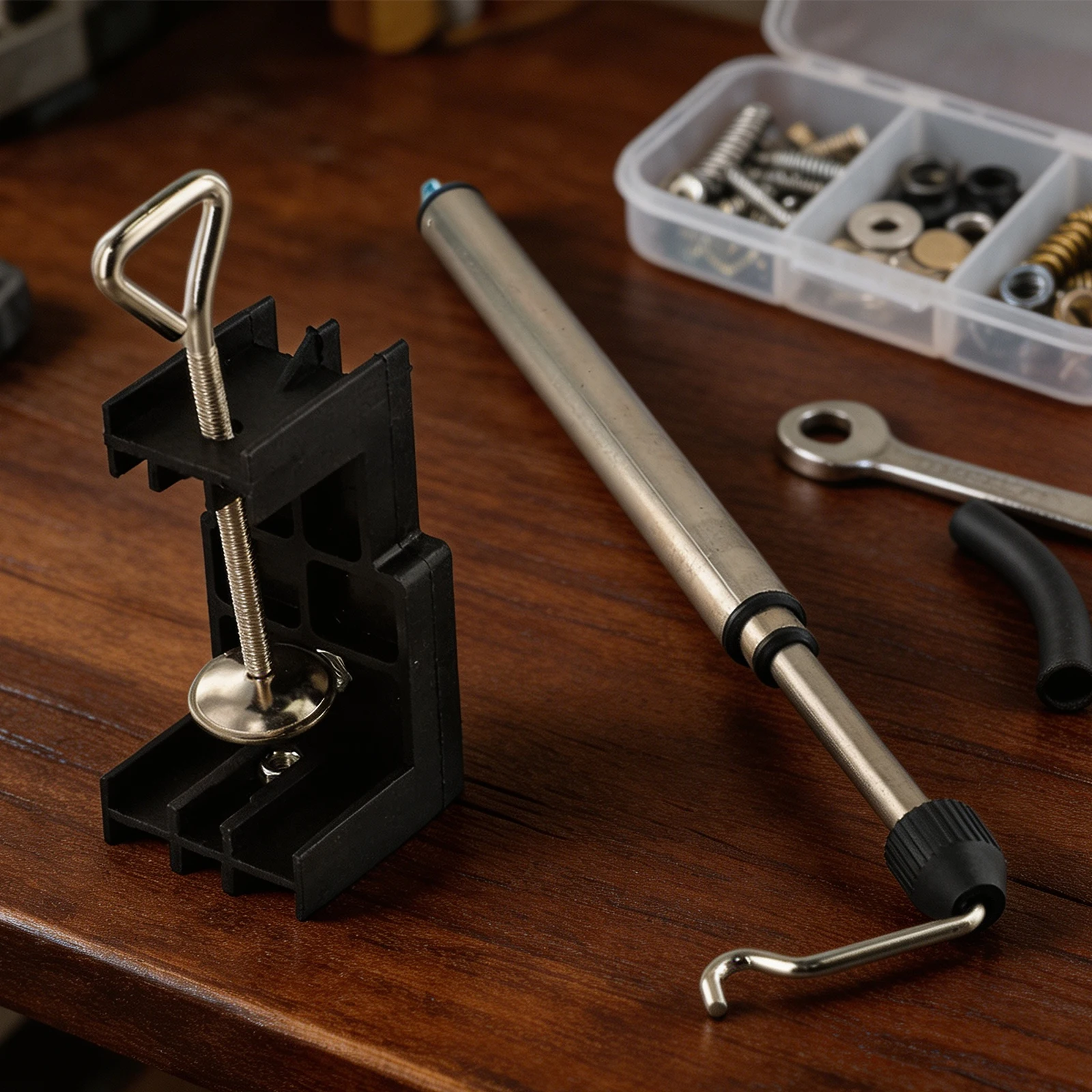 For Rotary Tool Accessory Clamp-on Grinder Holder Stand with 360 Degree Swivel and Adjustable Steel Rod for Secure Table Mount