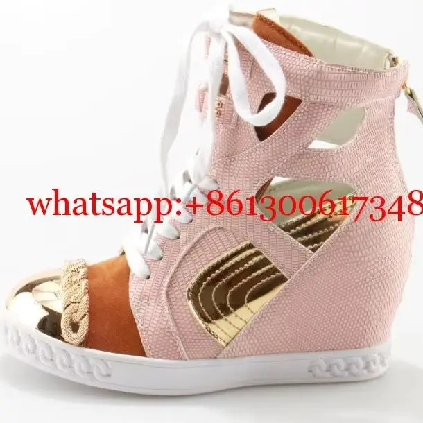 Zapatillas de Moda para Mujer, Estilo Botines con Cordones, Negras/Blancas, de Gamuza, con Cadena Dorada en la Puntera y Suela de Plataforma, para Ocio