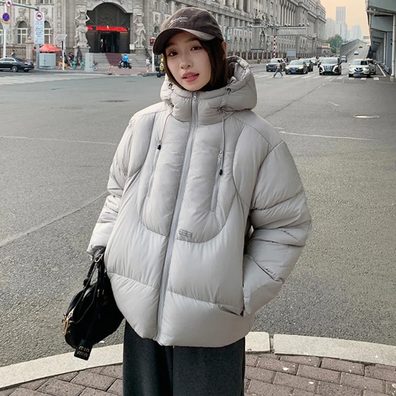 Winter New Women's Down Cotton Jacket, Cold-resistant Warm Cotton Clothes, Female Casual Hooded Parka Outerwear Couple's Wear