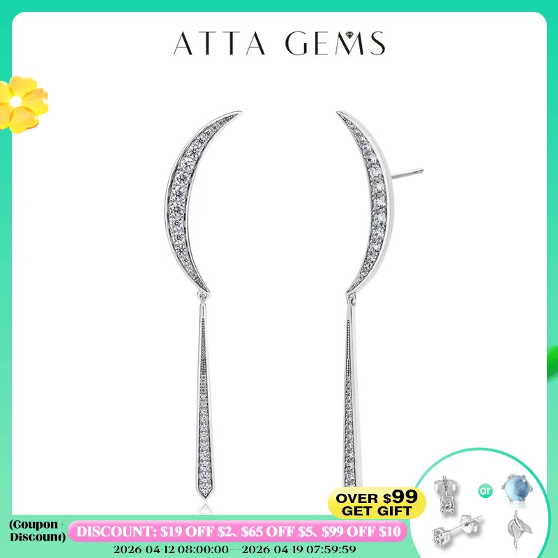 

ATTAGEMS Elegant 5A Zircon Drop Earrings for Women Lab Created Gemston S925 Silver White Gold Plated Wedding Bride Jewelry Gifts