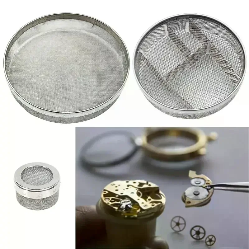 Stainless Steel Watch Parts Cleaner Mesh Baskets Repair Oil Net Jewelry Repair Tray Multi-Size Ultrasonic Cleaning Basket