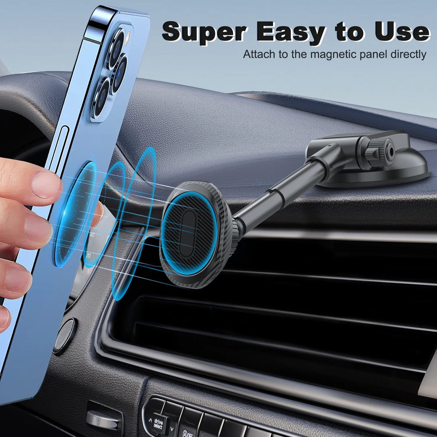 

Car magnetic mobile phone holder Suction cup telescopic adjustable Car dashboard Universal magnetic fixed navigation bracket