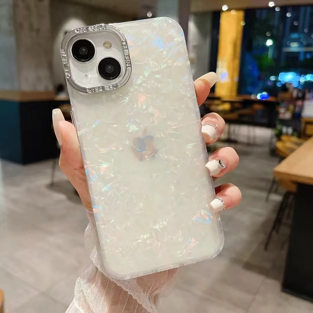 الفاخرة بريق شل الملمس الليزر قضية الهاتف آيفون 11 12 13 14 15 16 برو ماكس 15 زائد سوبر كول الصلب IMD غطاء مقاوم للصدمات