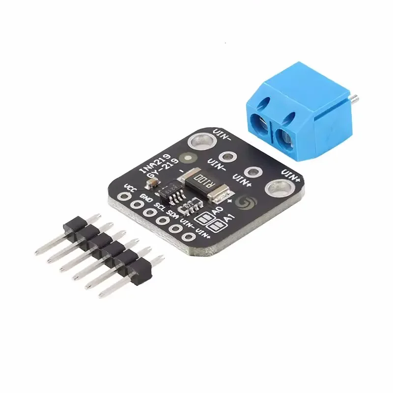 The INA219 digital current sensor module has a programmable supply current monitoring / I2C interface