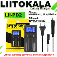 LiitoKala Lii-PD2 Battery Charger 3.7V Li-ion /18650/18500/16340/26650/21700 /20700/18350/CR123A 1.2V battery