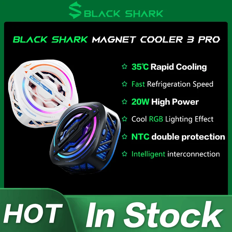 Original Black Shark 3 Pro Cooler Magnetic Version Black/White BR33 Black Shark Accessories Mobile Phone Radiator