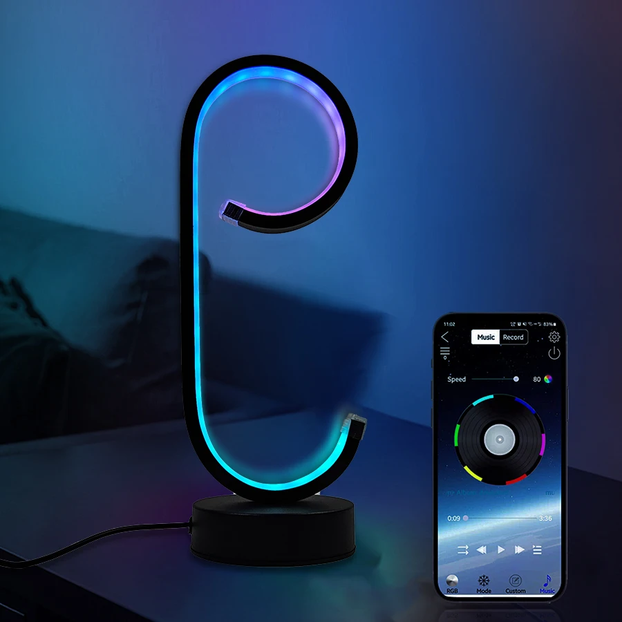 A creative modern table lamp for the desktop. It can be adjusted and switched among 36 modes via USB. It is suitable for bedroom