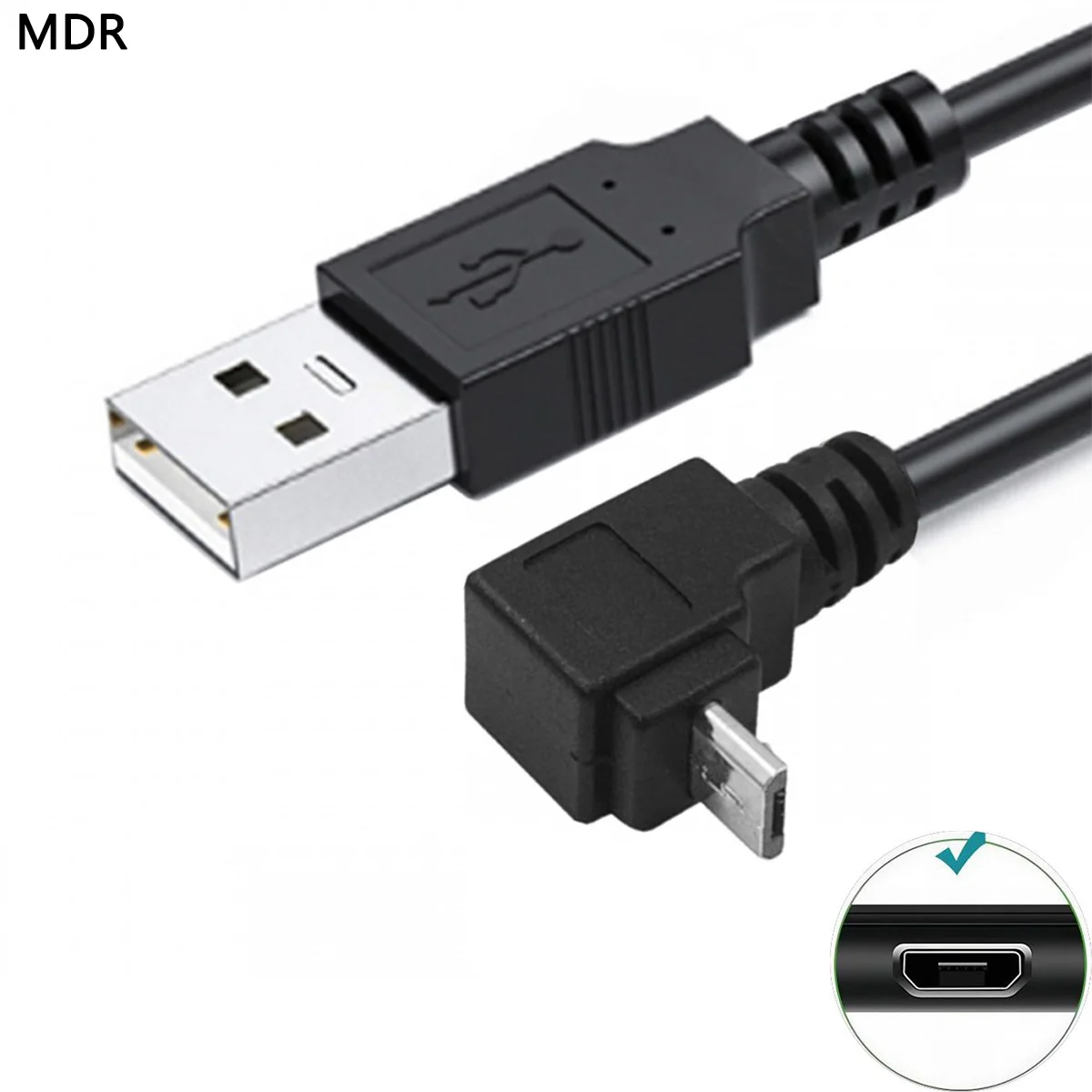 

MDR USB Data Charging Cable USB2.0 Type A Male to Micro USB Male Up/Down 90 degrees for i9500 9300 N7100