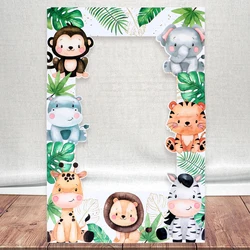 Jungle Animals Frame Photo Prop Tablecloth Birthday Party Decor For Home Kids Baby Shower Wild One Safari Party Supplies