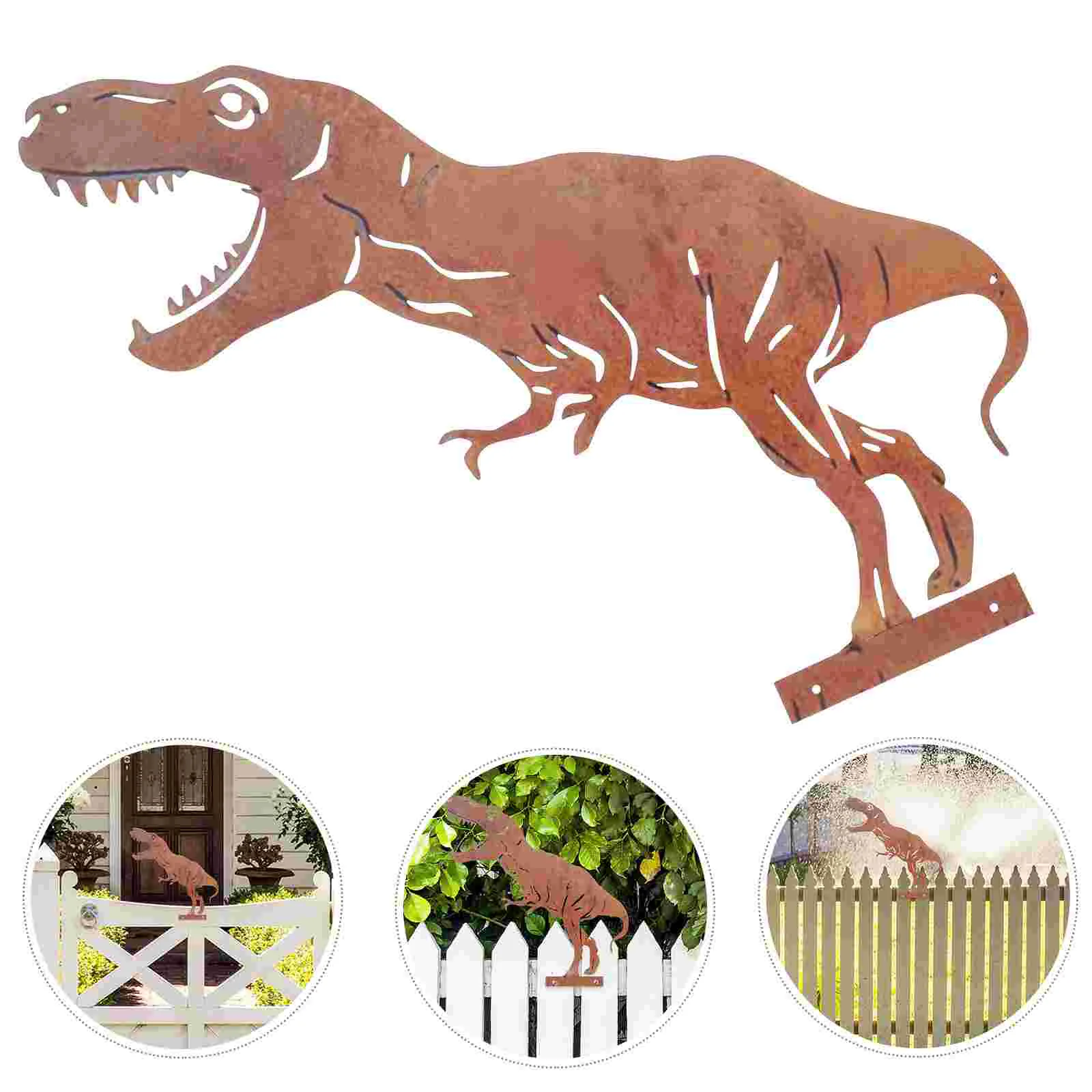 

Dinosaur Decorations Outdoor Lawn Yard Signs Metal Garden Decorative Stakes Statue