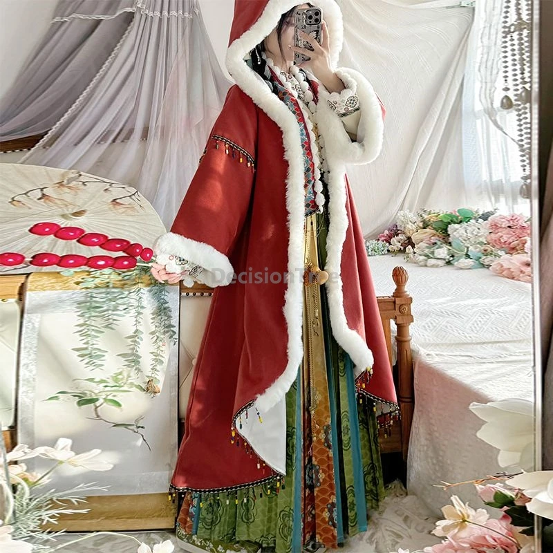 

2025 китайская этническая характерная женская повседневная традиционная зимняя утолщенная теплая хлопковая одежда ханьфу в стиле ретро, литература, искусство ханьфу