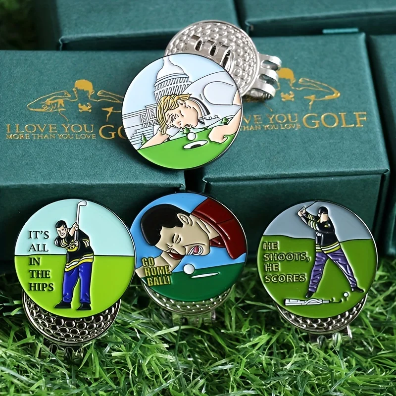 Clip magnético para sombrero de Golf con guante desmontable metálico, accesorios de Golf con logotipo de bola creativa, regalo para hombres y mujeres