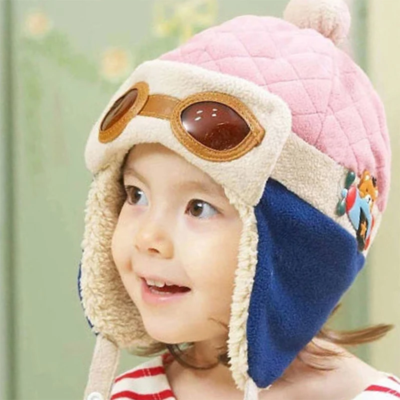 Coffee Baby Hat Warmth Supplies Pilot Cobbler Hat Kids Infant Ear Protection Soft Padded Periwinkle Hat Padded Hat Warmth