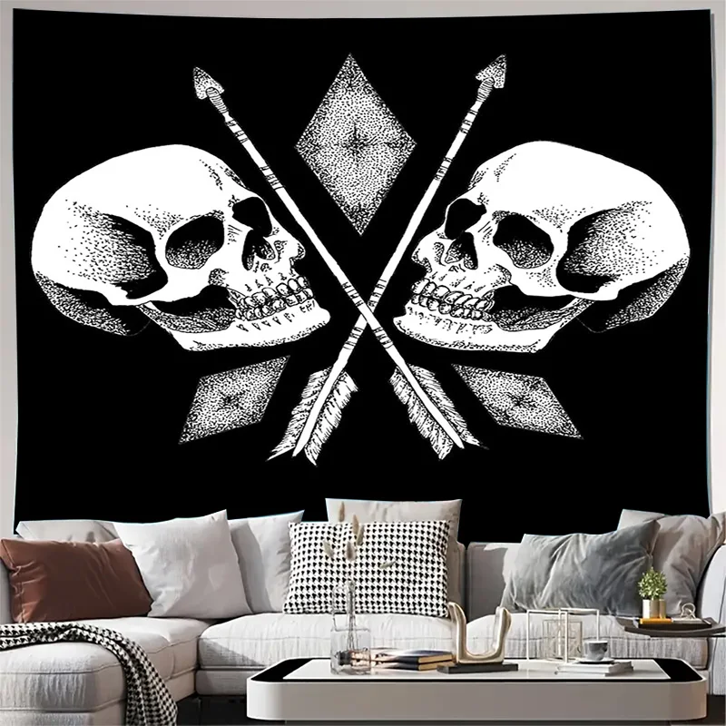 

Готический гобелен, настенный декор с черепом, темная академия, эстетический винтажный домашний декор на Хэллоуин, спальня, гостиная, настенное искусство