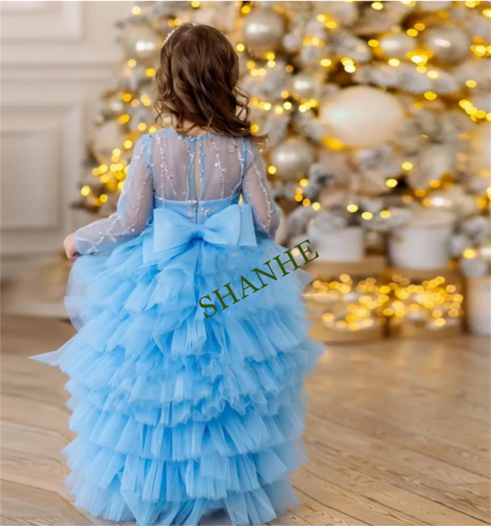 

Роскошное платье с бисером для маленьких девочек по индивидуальному заказу, многоуровневое тюлевое платье-пачка для дня рождения, милое платье для малышей, маленькое свадебное платье принцессы