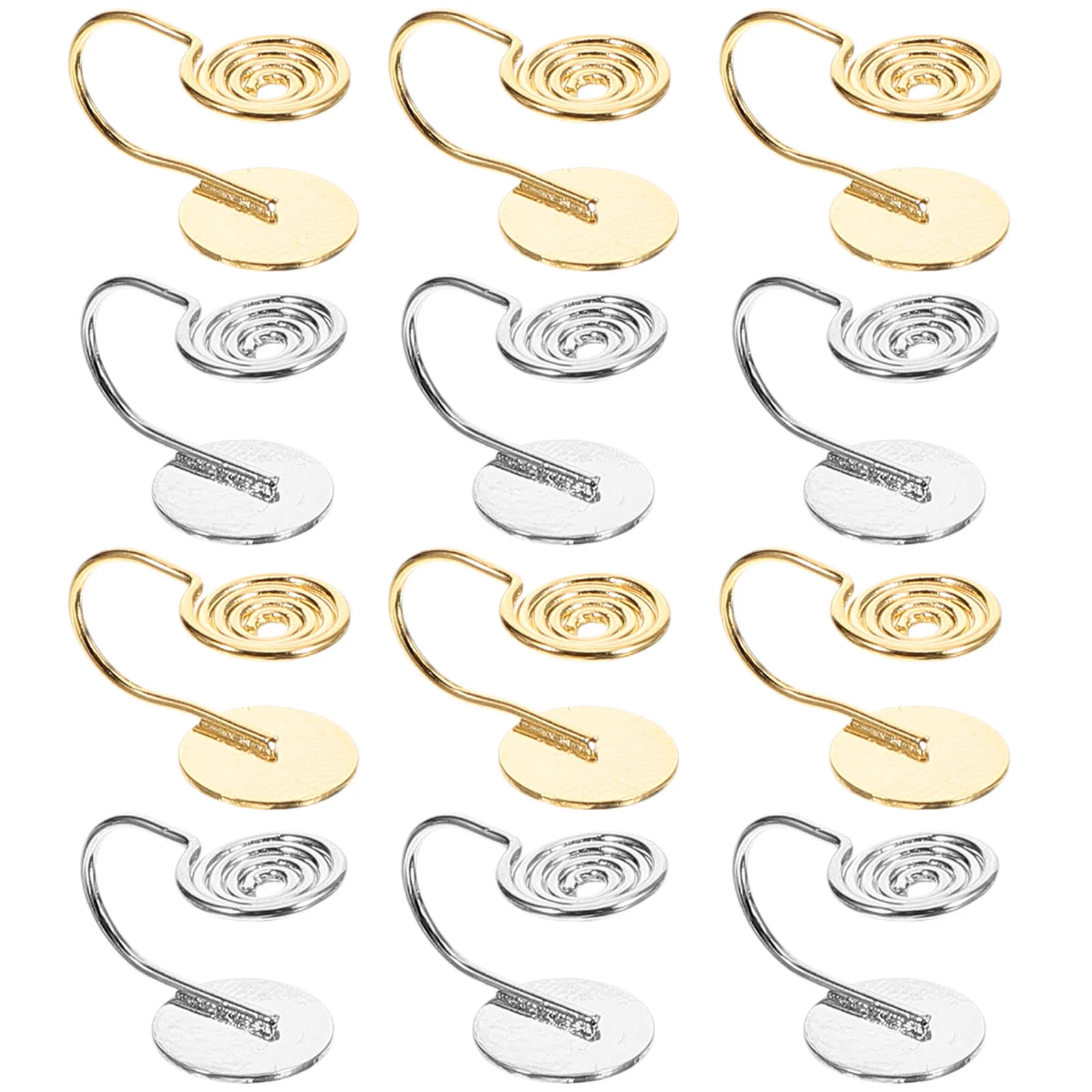 12 Pcs Ring Ear Clip Adapter Miss Spiral Cuff Copper Acupressure Earrings Converter