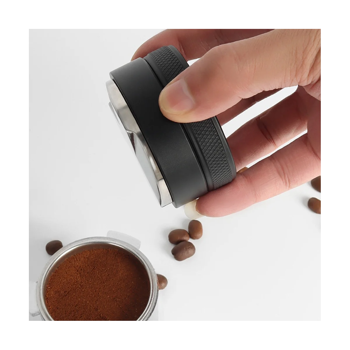 53mm 304 Stainless Steel 3 Angled Slopes and Flat Base Double Head Coffee Powder Tamper Espresso Porfilter Filter