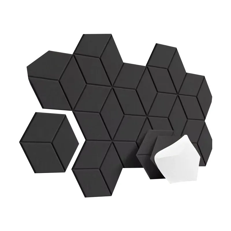 Black Hexagonal Y-Lined Acoustic Panel product image