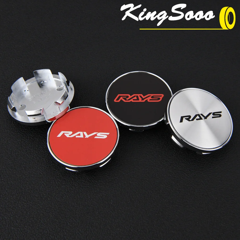 4PCS RAYS Wheel Center Cap Clip 53mm OD / 48mm VOLK Racing Emblem Sticker Rim Caps Wheel Cover Hub Cap Black & Silver
