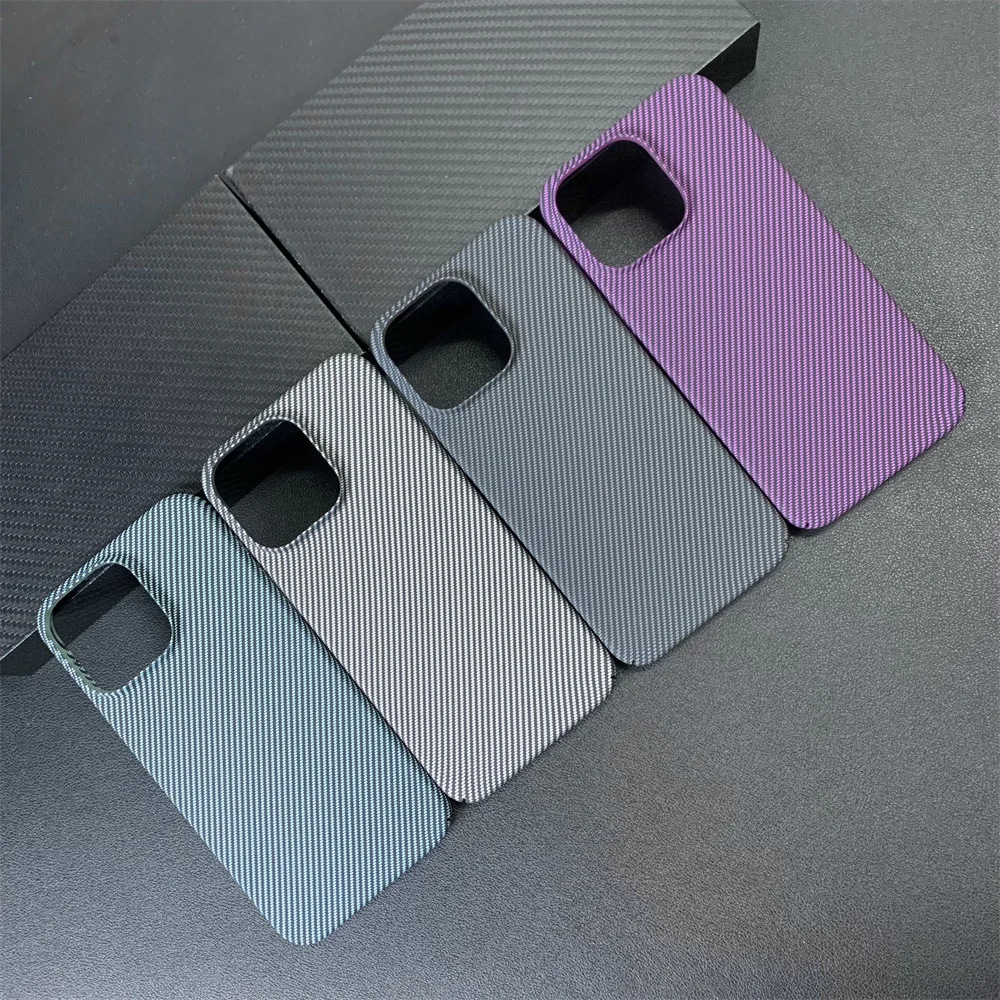 Ultra-Thin Frosted Carbon Fiber Texture Case for iPhone 15 Pro Max 11 12 13 Pro 14 Plus Skin Feel Matte Protective Cover Funda