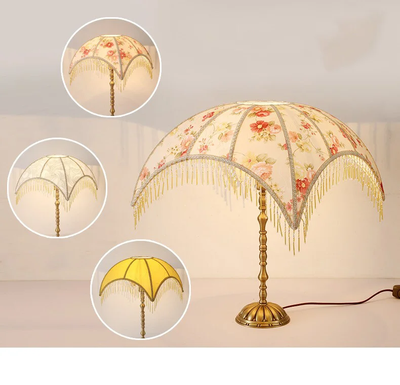 European Style Barrel Lamp Shade Cloth Bead Light Shade LampShades Table Lamp Floor Lamp Cover Pendant Living Room Decoration