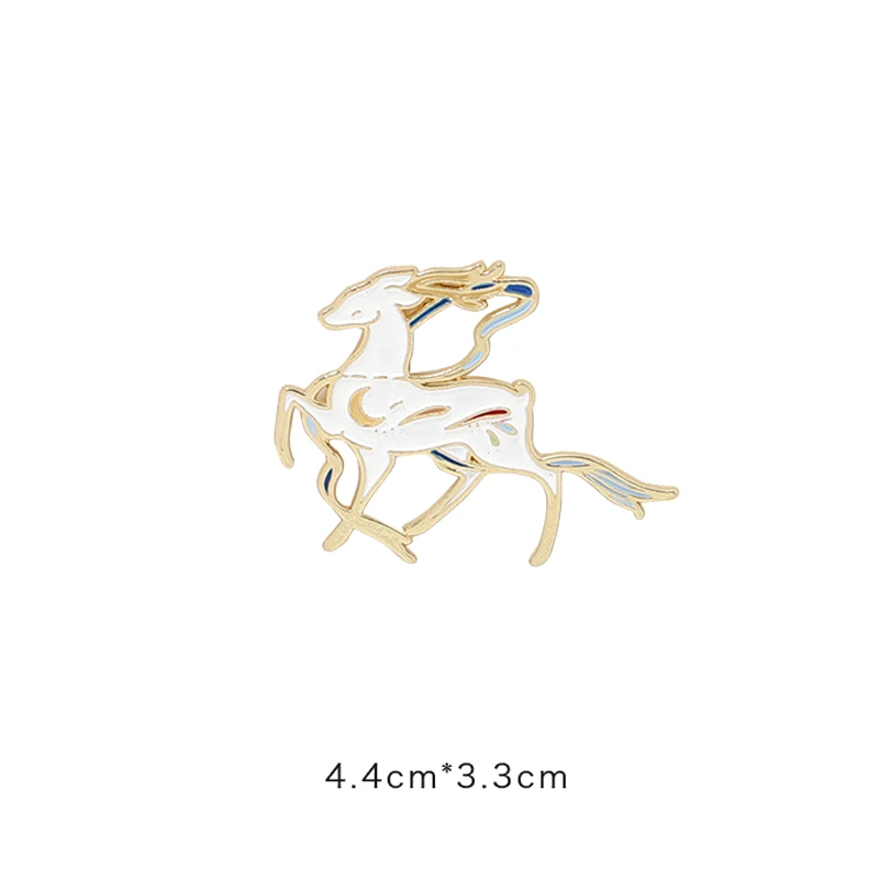 Cartoon Cute Animal Christmas Elk Enamel Pins Tassel Fairy Deer Alloy Brooch Badge Clothes Accessories Fashion Woman Jewelry