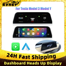 Evkey-Tesla Modelo 3 Painel Digital Y, Head Up Display, Carplay, Auto Android, 9,66 