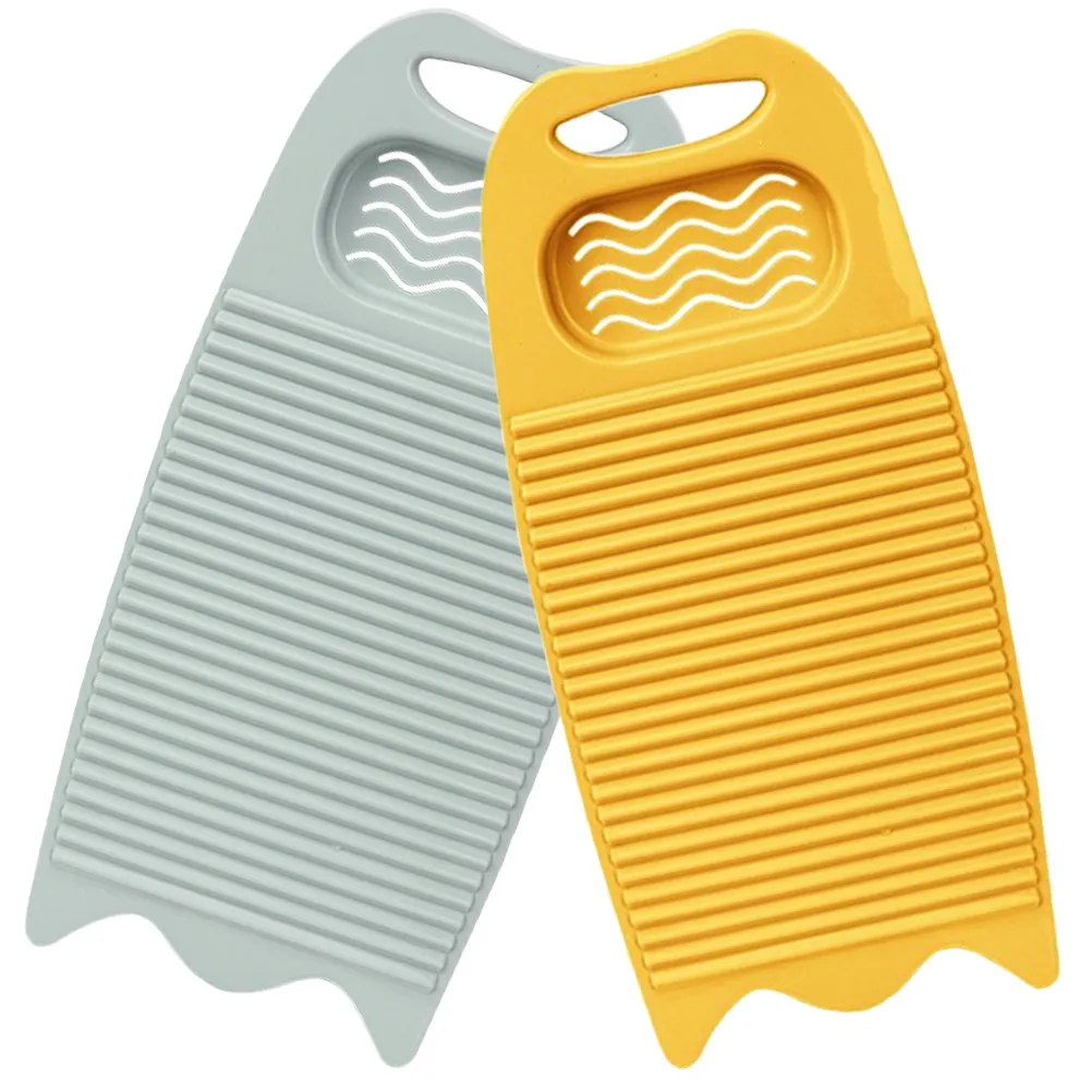 

2Pcs Plastic Laundry Washboard for Hand Washing Clothes Portable Compact Travel Home Use Non-Slip Washing Scrubbing Board