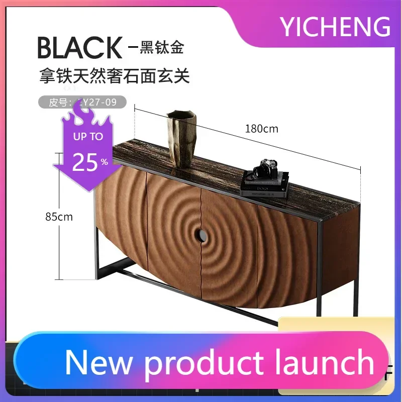 LYY  Light Luxury Entrance Cabinet Whole House Matching Natural Marble Art Ripple Console Tables