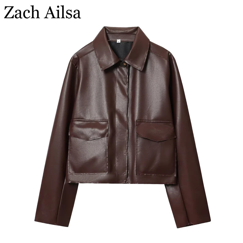 

Европейская и американская женская ранняя осень, трехмерная кожаная куртка, короткая куртка из искусственной кожи в стиле ретро