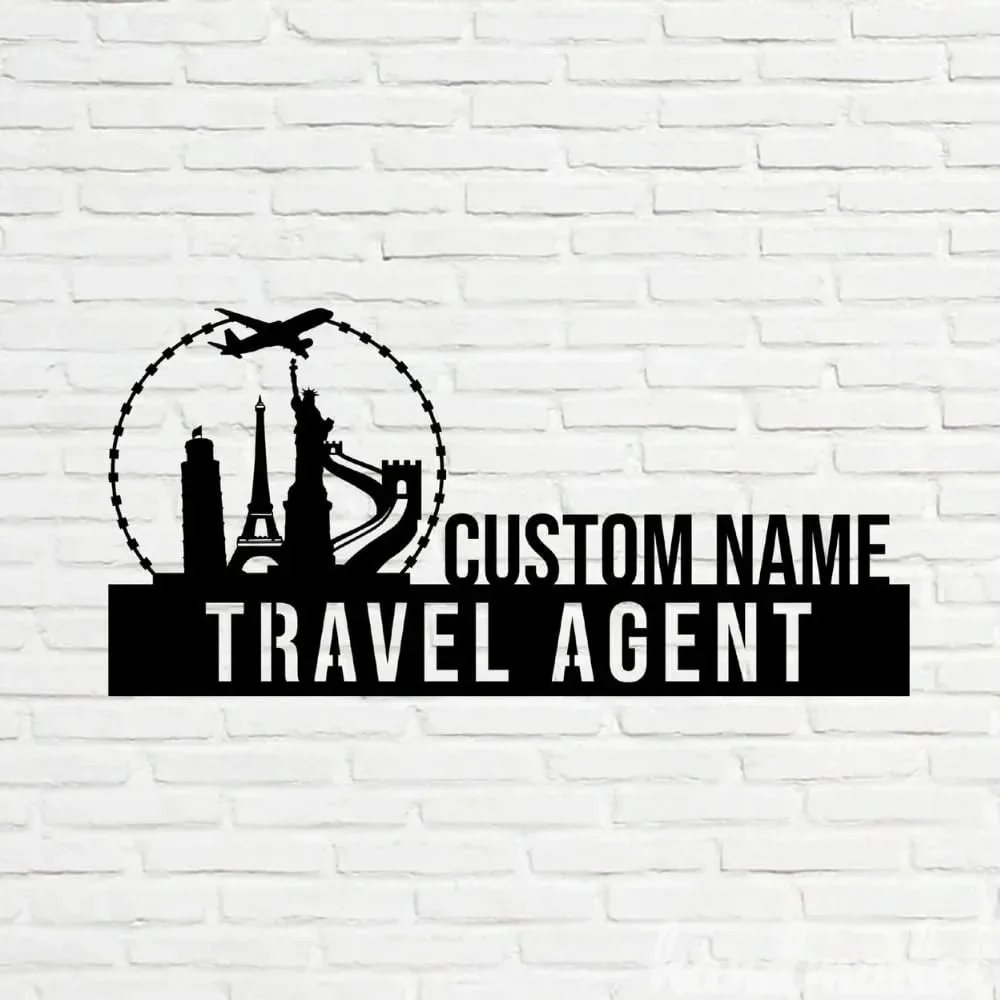 CIFbuy 1Pcs Custom Desk Metal Nameplate Personalized Names Travel Consultant Agent Office Gift (Only For Decoration)