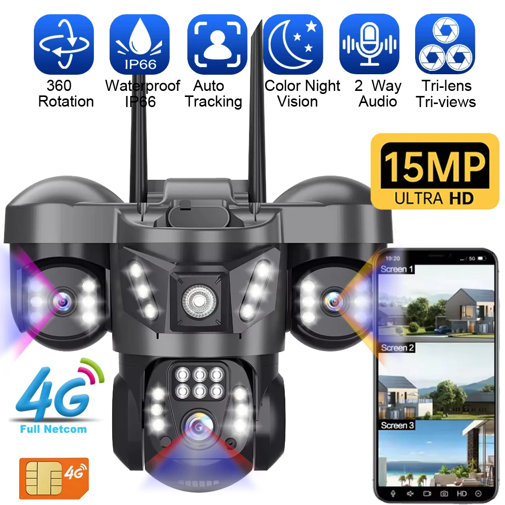 15mp-4g-camera-tri-objectif-cameras-ip-8k-hd-vision-nocturne-surveillance-video-detection-de-mouvement-360-moniteur-protection-de-maison-intelligente-cctv