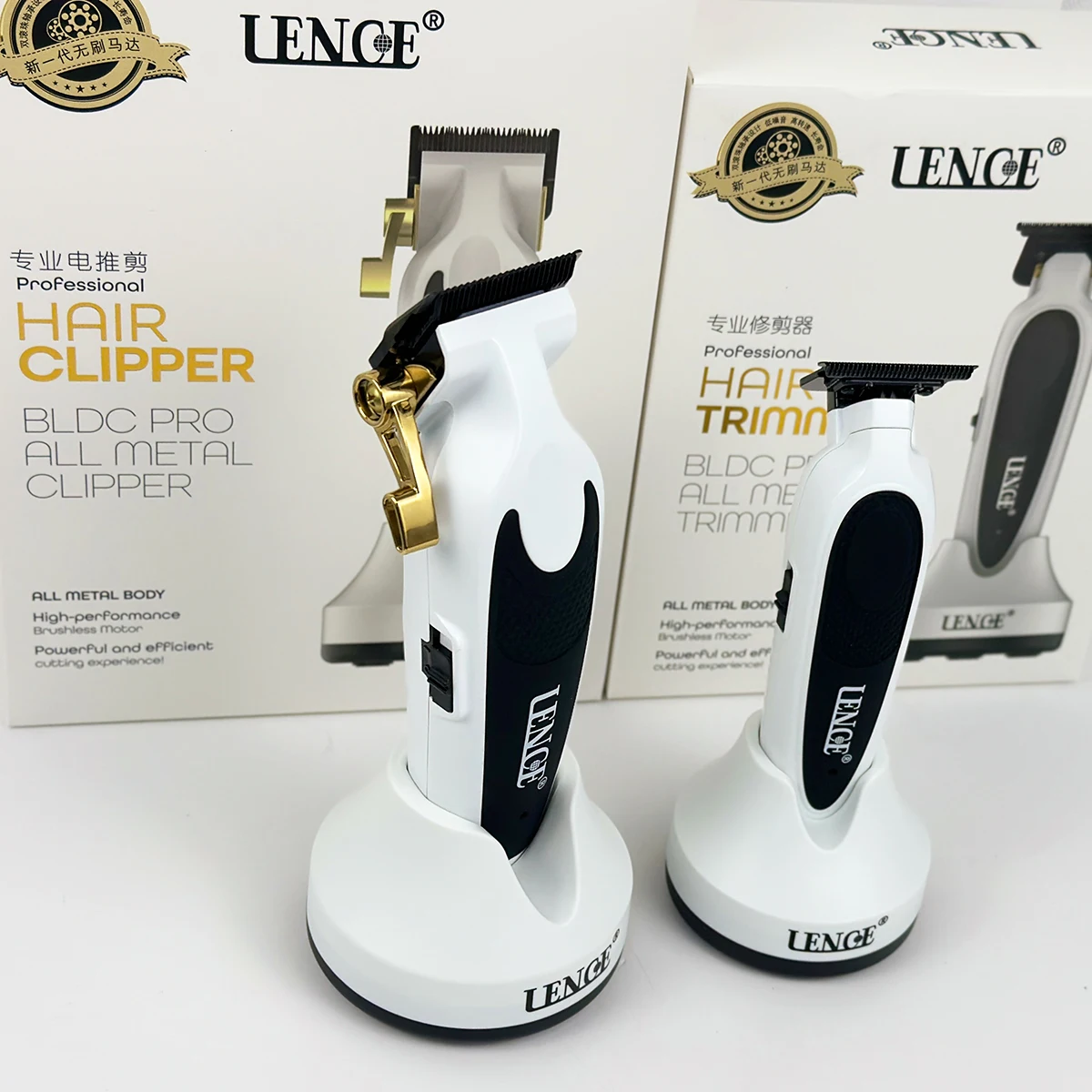 Lence pro ff1cs ff1ts máquina de cortar cabelo profissional salão de beleza barbeiro aparador de cabelo motor sem escova de metal completo máquina de corte de cabelo