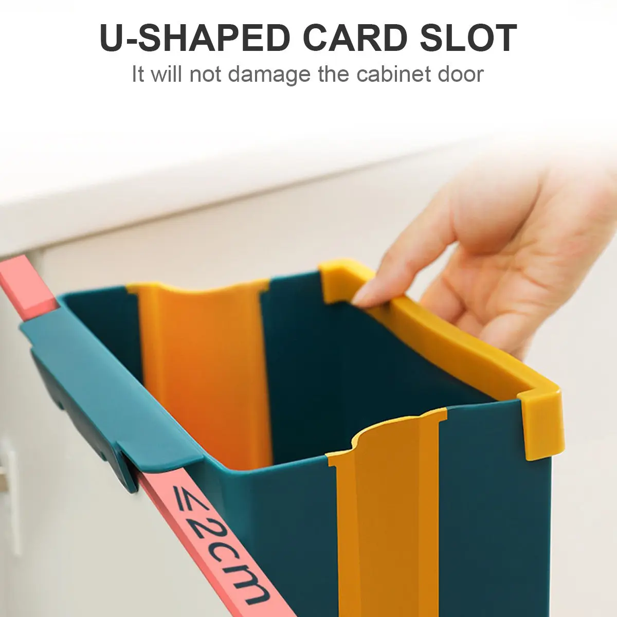 

1Pcs Hanging Trash Can Multi-Function Sturdy Plastic Kitchen Waste Storage Bucket for Cabinet Door Car Toilet Office Use